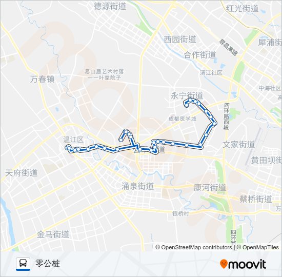公交温江104路的线路图