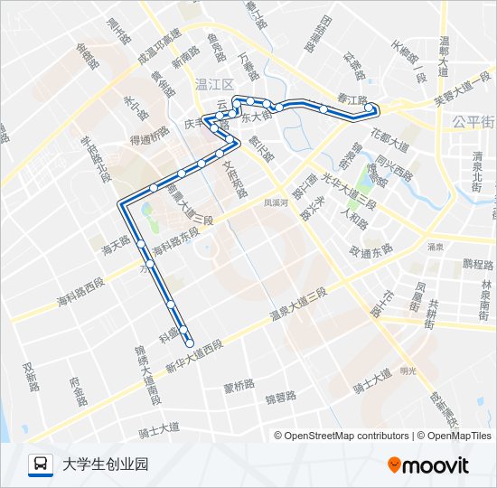 温江105路 bus Line Map