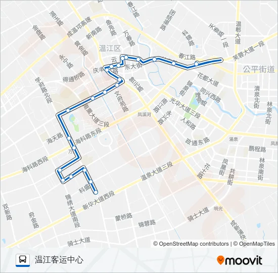 温江105路 Bus Line Map