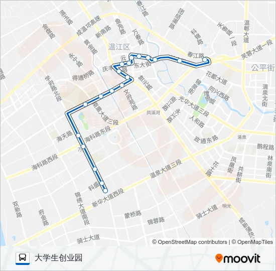 温江105路 Bus Line Map