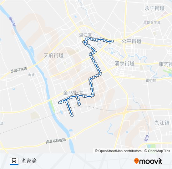 公交温江106路的线路图