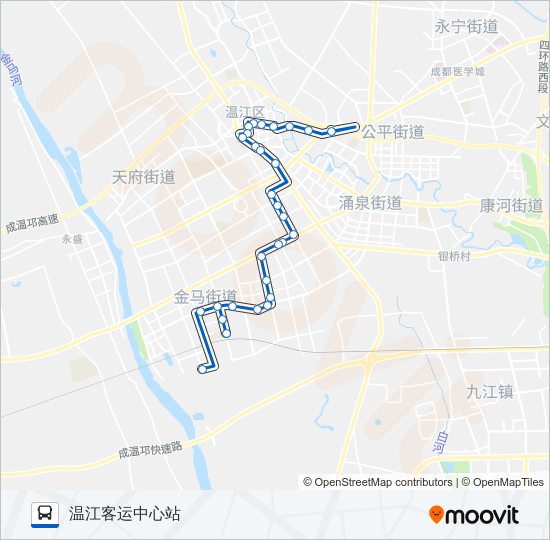 公交温江106路的线路图