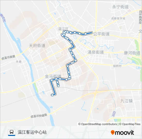 温江106路 Bus Line Map