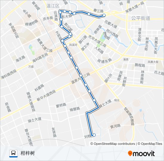 公交温江202路的线路图