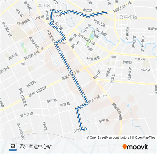 温江202路 Bus Line Map