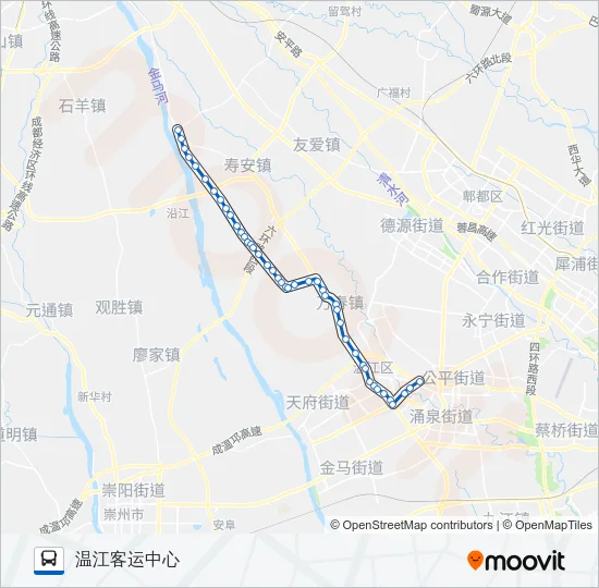 温江203路 Bus Line Map