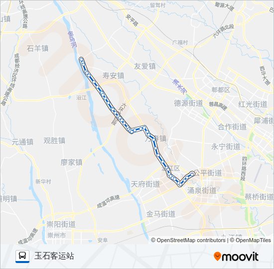 公交温江203路的线路图
