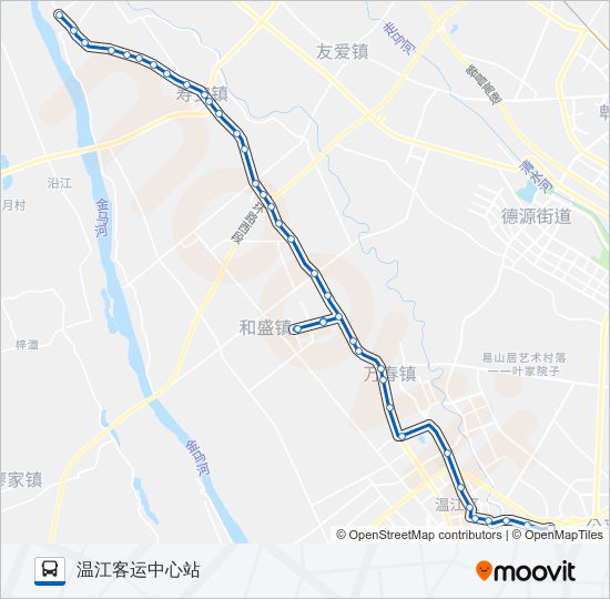 公交温江204路的线路图