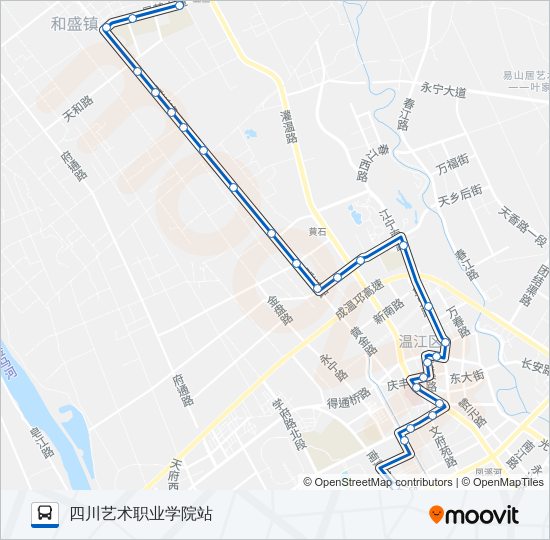 公交温江206路的线路图