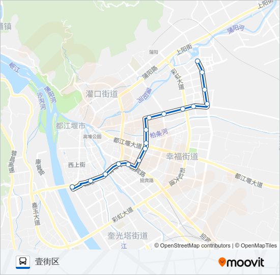 公交都江堰10路的线路图