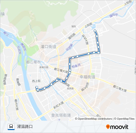 公交都江堰10路的线路图