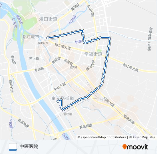 公交都江堰11路的线路图