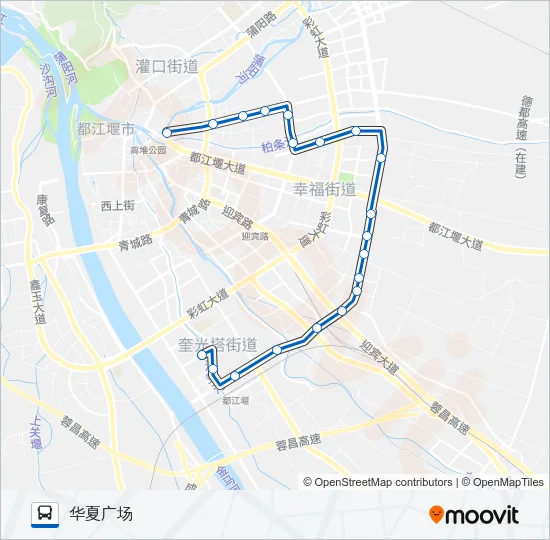 公交都江堰11路的线路图