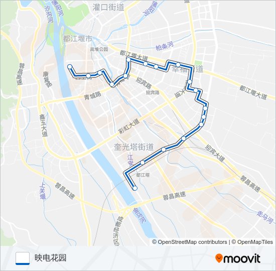 公交都江堰12路的线路图