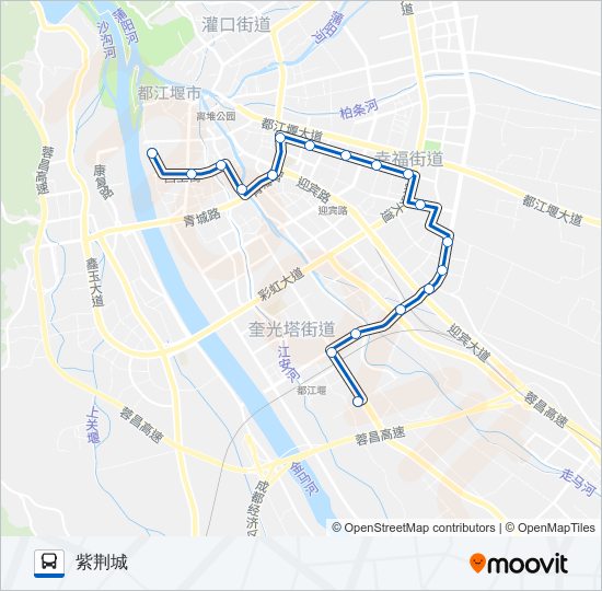 公交都江堰12路的线路图