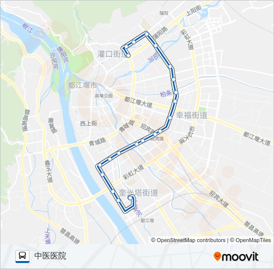 公交都江堰13路的线路图