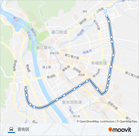 公交都江堰14路的线路图