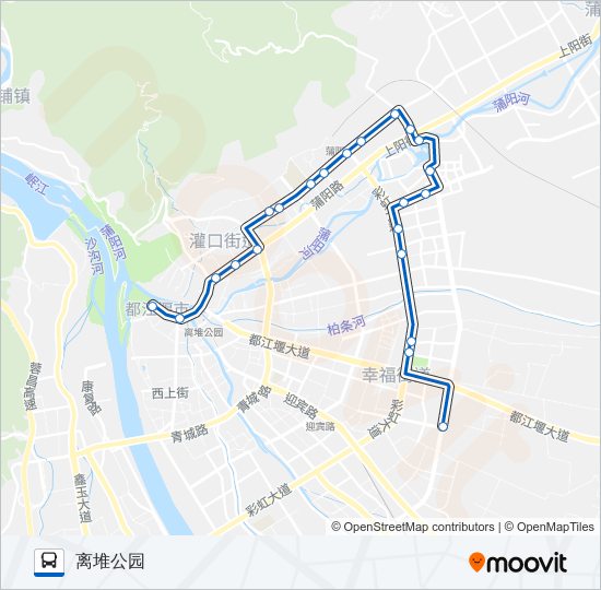 公交都江堰17路的线路图