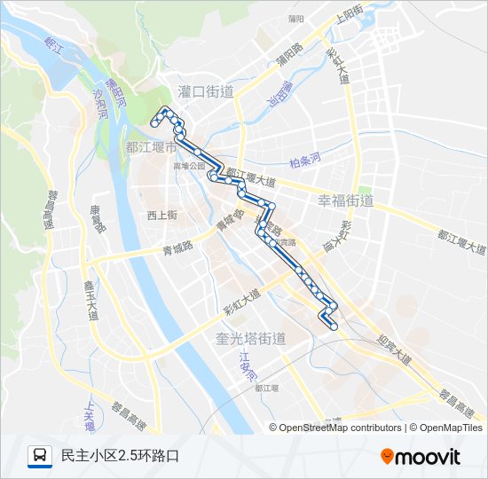都江堰33路 bus Line Map