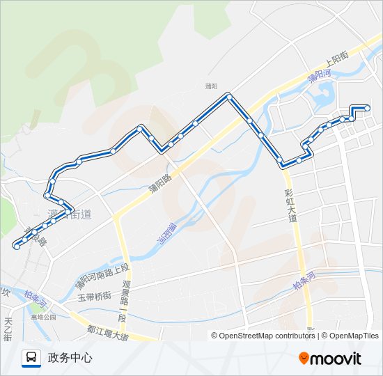 公交都江堰36路的线路图