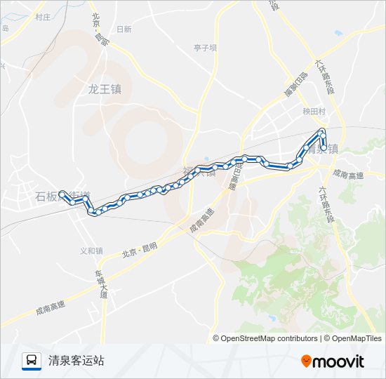 公交青白江12路的线路图