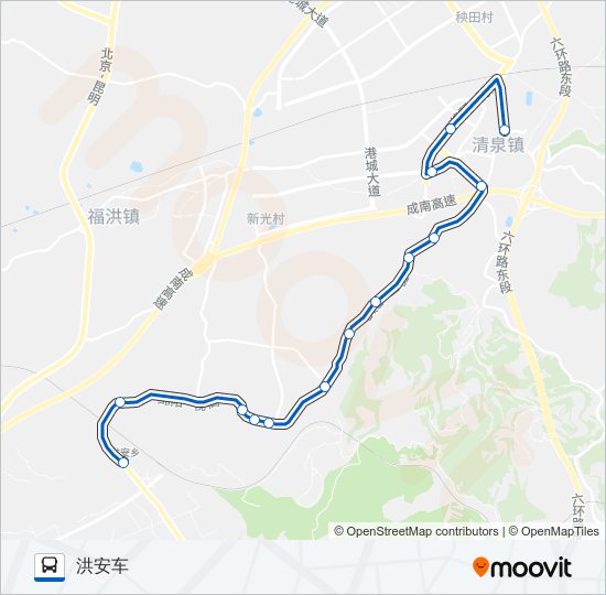 公交青白江14路的线路图