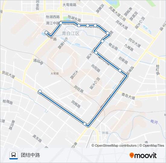 公交青白江16路的线路图