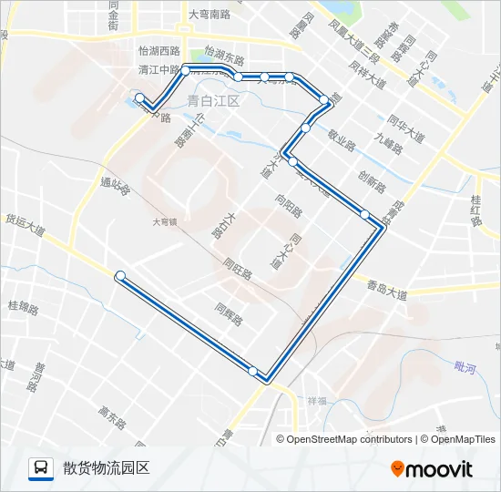 公交青白江16路的线路图