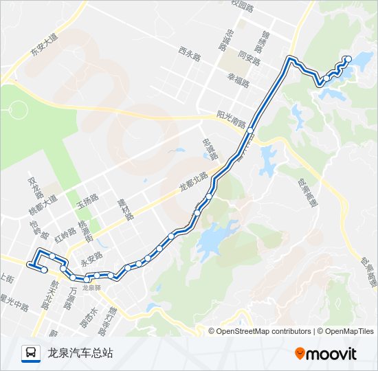 公交龙泉006路的线路图