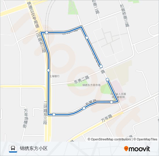 公交1001环线路的线路图