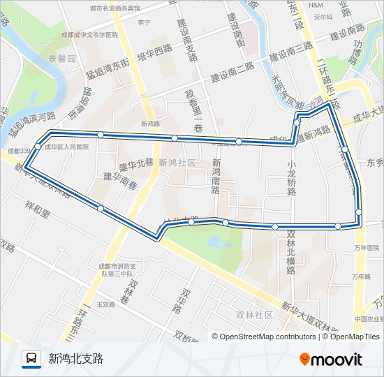 公交1009环线路的线路图