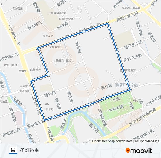 公交1013环线路的线路图