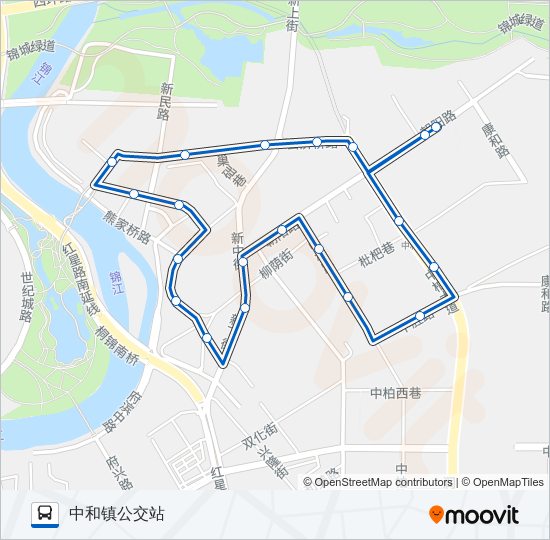 公交1017环线路的线路图