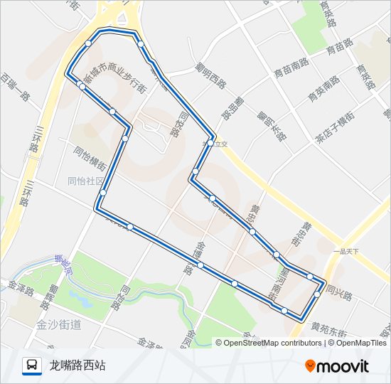 公交1019内环路的线路图