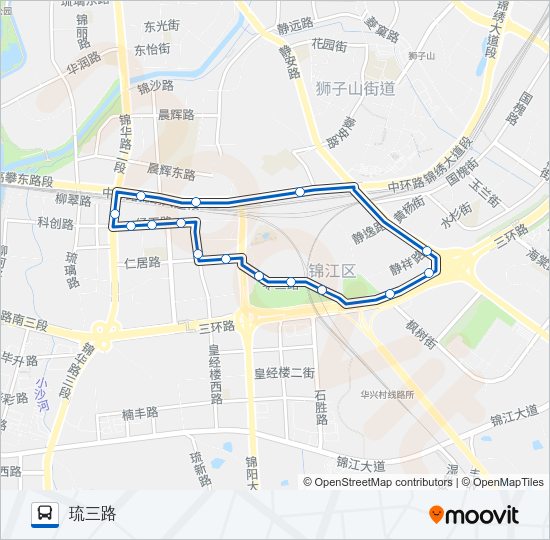 公交1044环线路的线路图