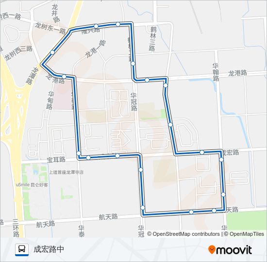 公交1048环线路的线路图