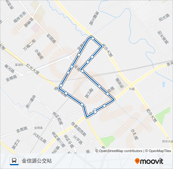 公交1049环线路的线路图