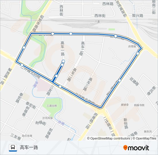 公交1054环线路的线路图