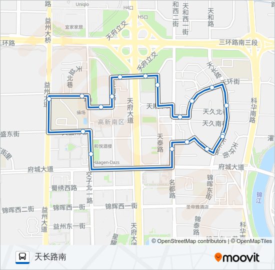 公交1058环线路的线路图