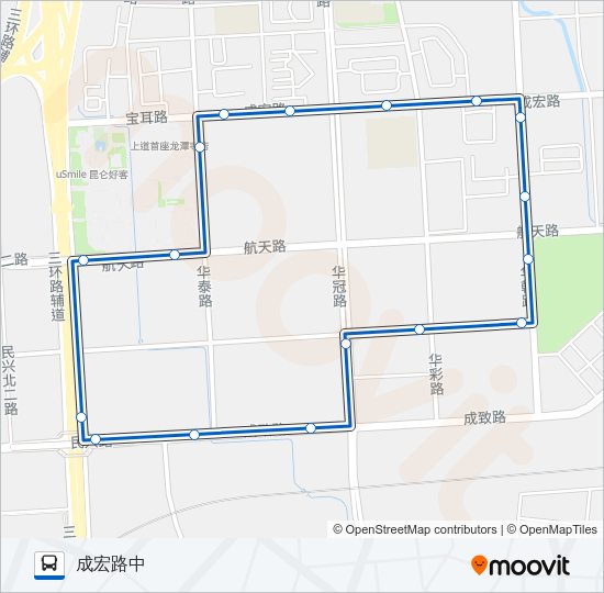 公交1063环线路的线路图
