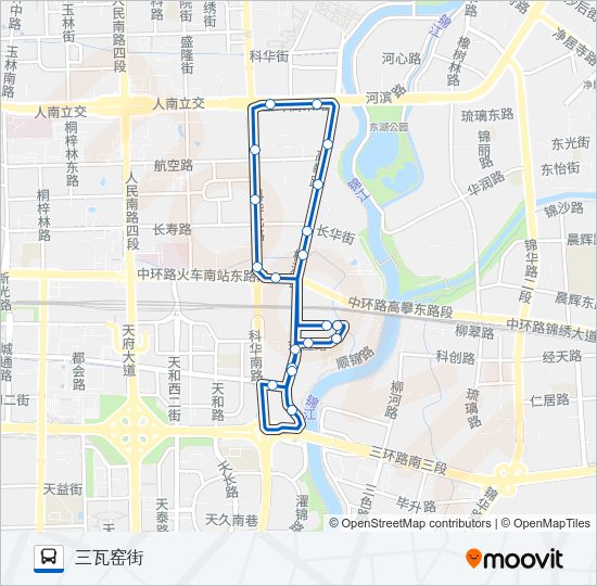 公交1070環線路的線路圖