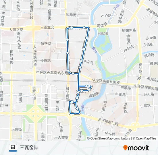 公交1070环线路的线路图