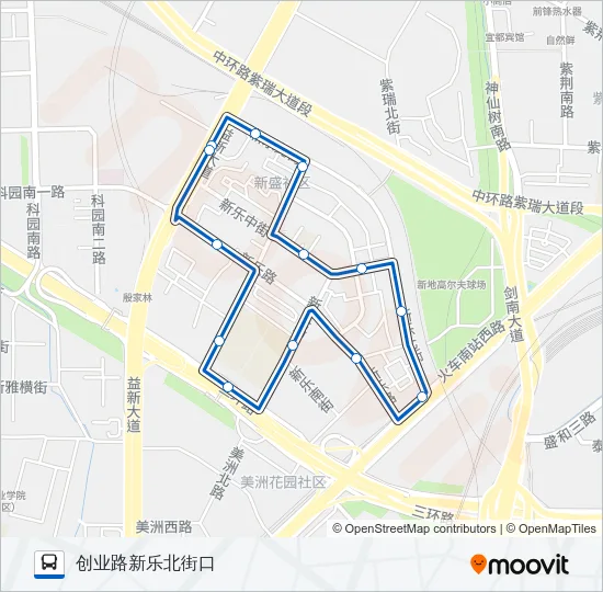 1076路环线 Bus Line Map