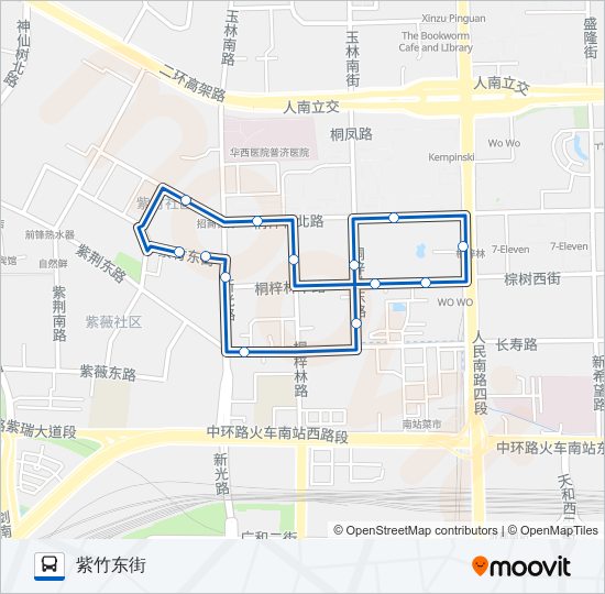 公交1097环线路的线路图