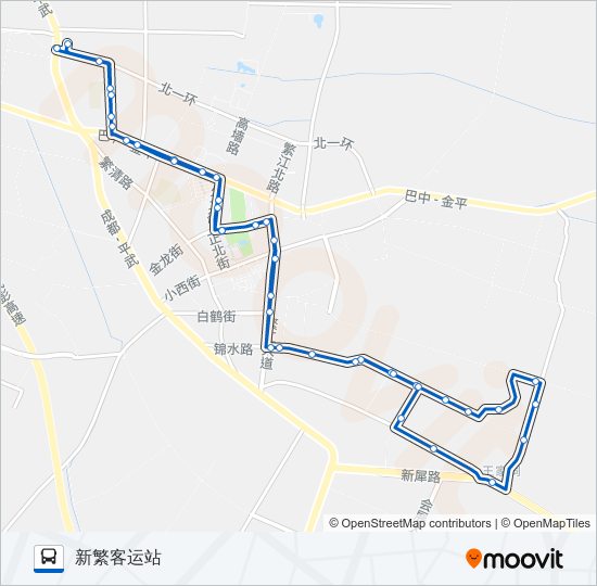 公交新繁F2环线路的线路图