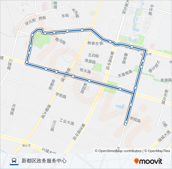 公交新都11环线路的线路图