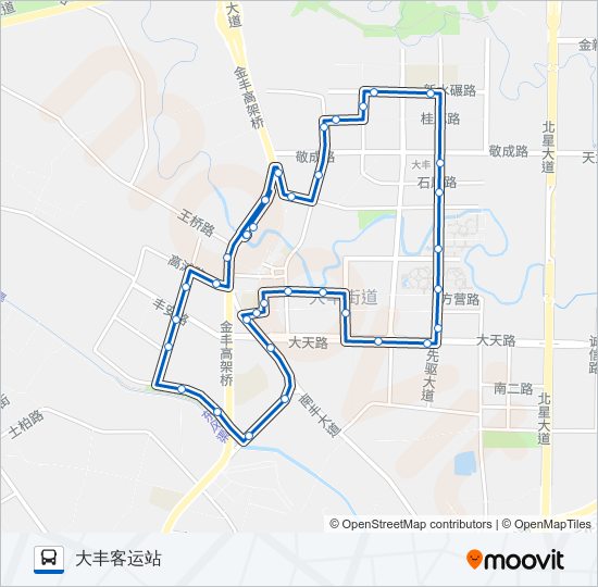 新都D1路外环 bus Line Map