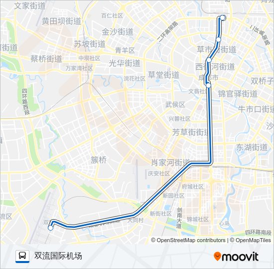 公交机场专2号线路的线路图