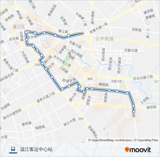 温江201B路 bus Line Map