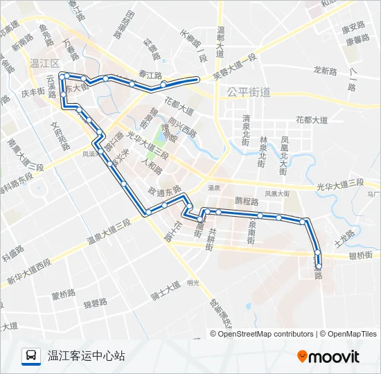温江201B路 Bus Line Map